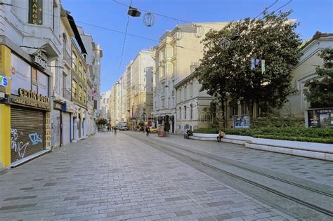 Istanbul`s Historical And Touristic Street An Early Morning View From