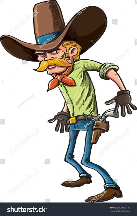 Rugged Handsome Wild West Cowboy Huge Vector De Stock Libre De