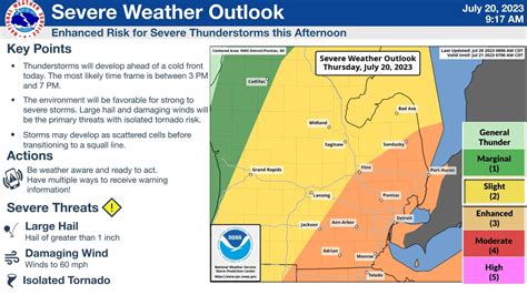 Nws Detroit On Twitter There Has Been An Upgrade To Enhanced Risk For Severe Thunderstorms