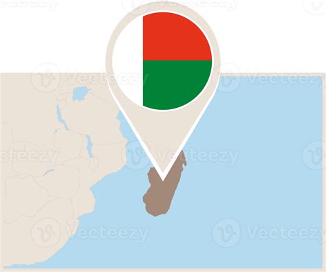 Map and flag of Madagascar 68539780 PNG