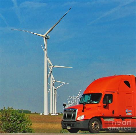 Semi Truck Wind Turbine Photograph By Allen Meyer