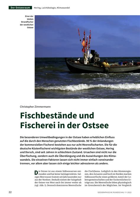 Fischbest Nde Und Fischerei In Der Ostsee Westermann