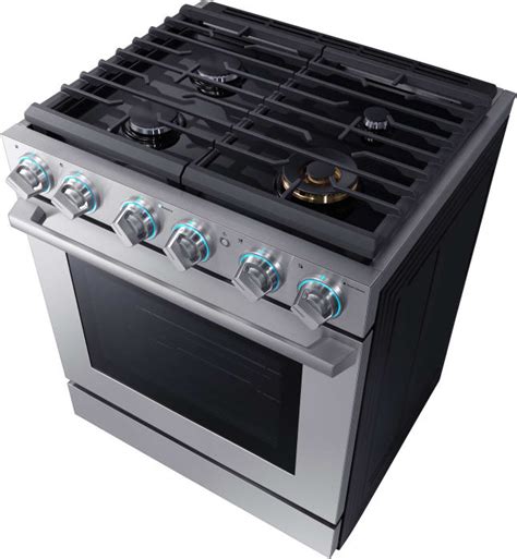 Samsung Nx58m9960ps 30 Inch Smart Slide In Gas Pro Range With Wi Fi Dual Convection 58 Cu Ft