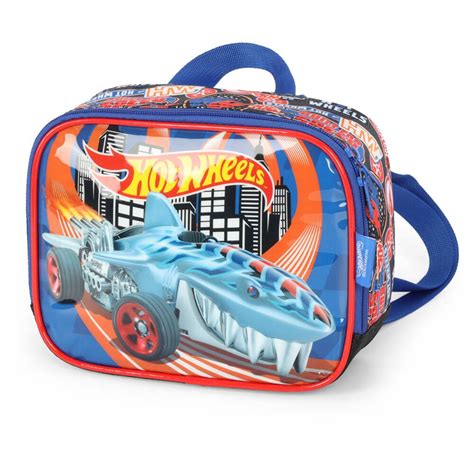 Lancheira Escolar Hot Wheels Azul LA HW Luxcel PT UN