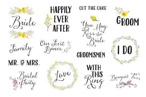 Wedding Word Elements Photo Overlays Free Download