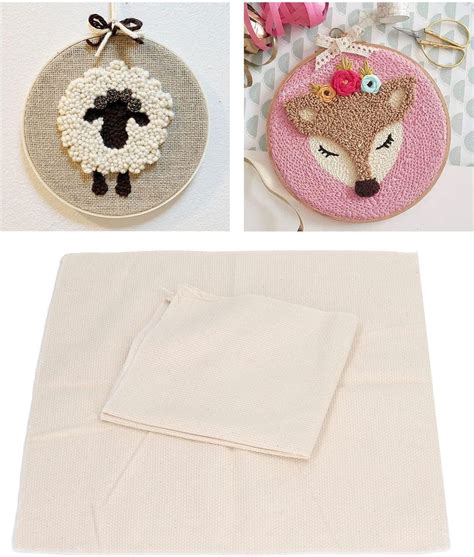 2 Pcs Monk Cloth Large Overlocking Tufting Cloth Punch Needle Cloth