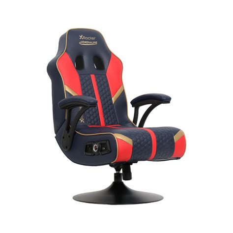 X Rocker Adrenaline 2.1 Wireless W Vibration Pedestal Gaming Chair, Red, Blue, Gold | Wayfair