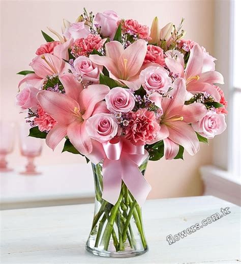 Pink Lily And Rose Arrangement