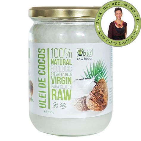 Ulei De Cocos Virgin Presat La Rece Raw Bio 450g Obio Pret 41 20 Lei Biosano Ro