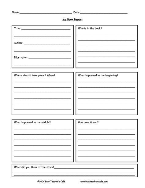 Book Report Template 9th Grade Pdf 4 Templates Example Book