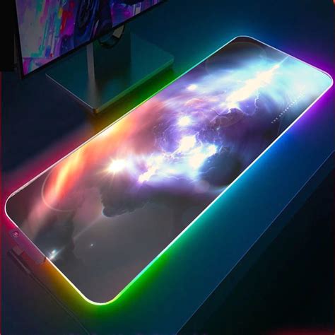 Nebula RGB Gaming Mouse Pad, Universe RGB Gaming Desk Pad, Galaxy ...