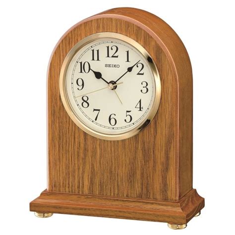 Seiko Oak Quartz Mantle Clock With Alarm Height Cm Qxe B