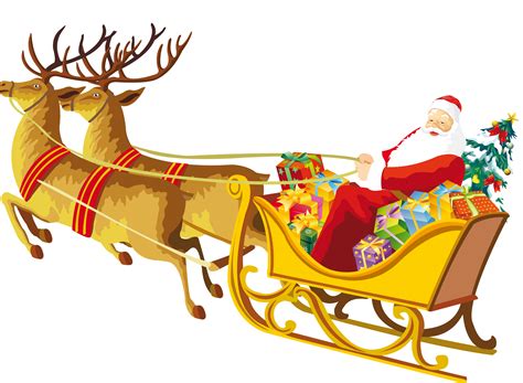 Santa Sleigh PNG Pictures, Santa Sleigh Clipart Free Download - Free ...