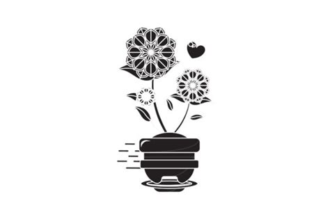 Flowers Icons Vector White Line Style Graphic By Samagata Creative