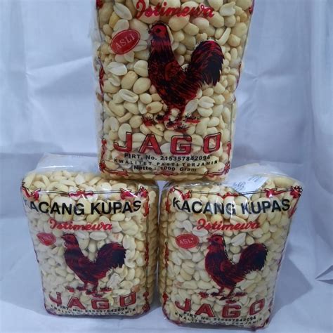 jual promo kacang tanah kupas mentah cap jago  kg shopee indonesia