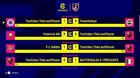 Efootball 2023 Novità Aggiornamento 2 5 1 Più Partita D1 Scusate In