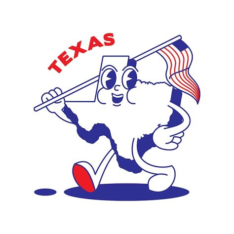 premium vector texas state map retro mascot