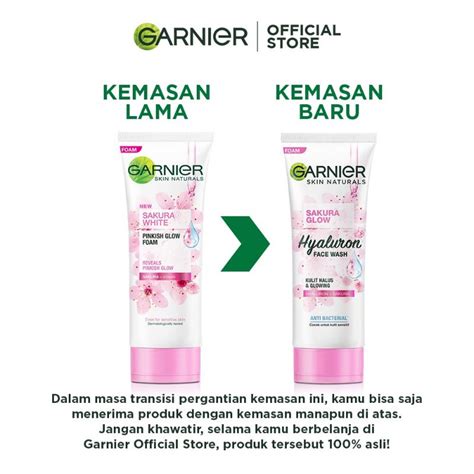 Jual Garnier Sakura Glow Hyaluron Face Wash 100 Ml Sabun Pembersih