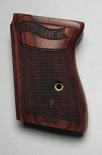 S W Walther Ppk Panel Altamont Checkered With Banner Walnut