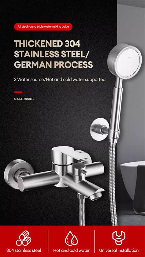 KEVE Stainless Shower Mixer Faucet Valve Heater Bathtub Faucet Bathroom Hot And Cold Shower Set