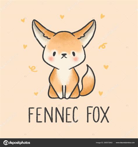 Cute Fennec Fox Cartoon Hand Drawn Style Stock Vector Image By ©guizz