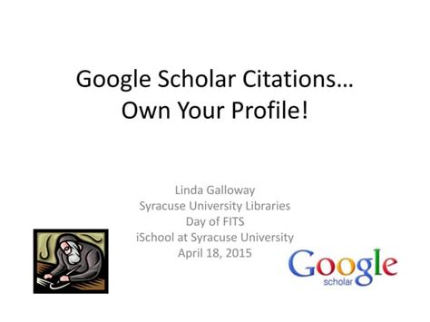 How to set up your Google Scholar profile (Google Scholar Citations) | PPT