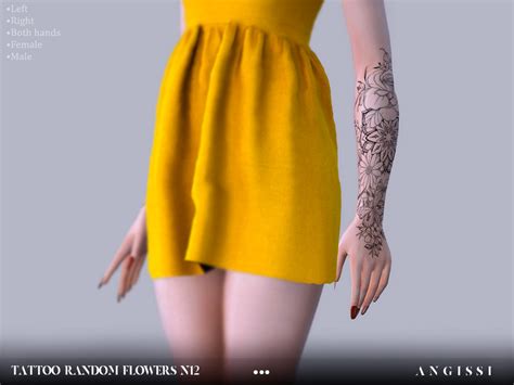 The Sims Resource Tattoo Random Flowers N12