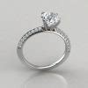 Knife Edge Pave Round Cut Moissanite Engagement Ring