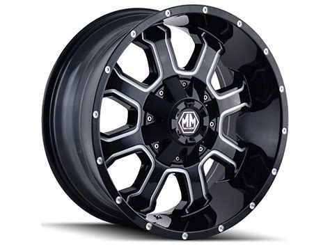 Mayhem Wheels Ram 1500 Fierce Gloss Black Milled 5 Lug Wheel 17x9