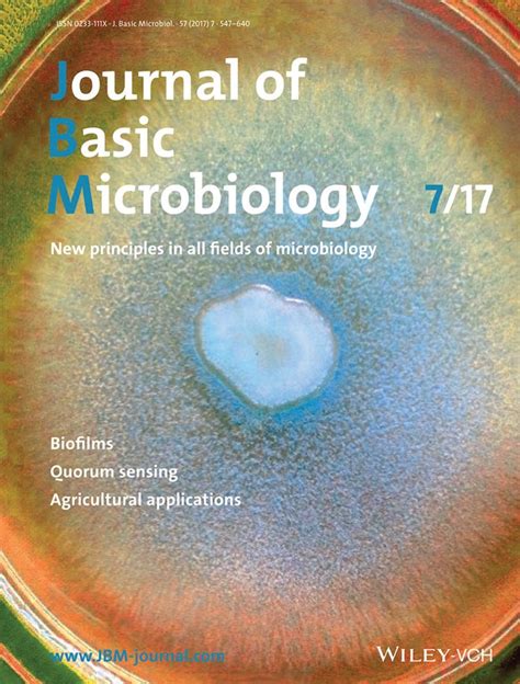 Cover Journal Of Basic Microbiology Journal Of Basic