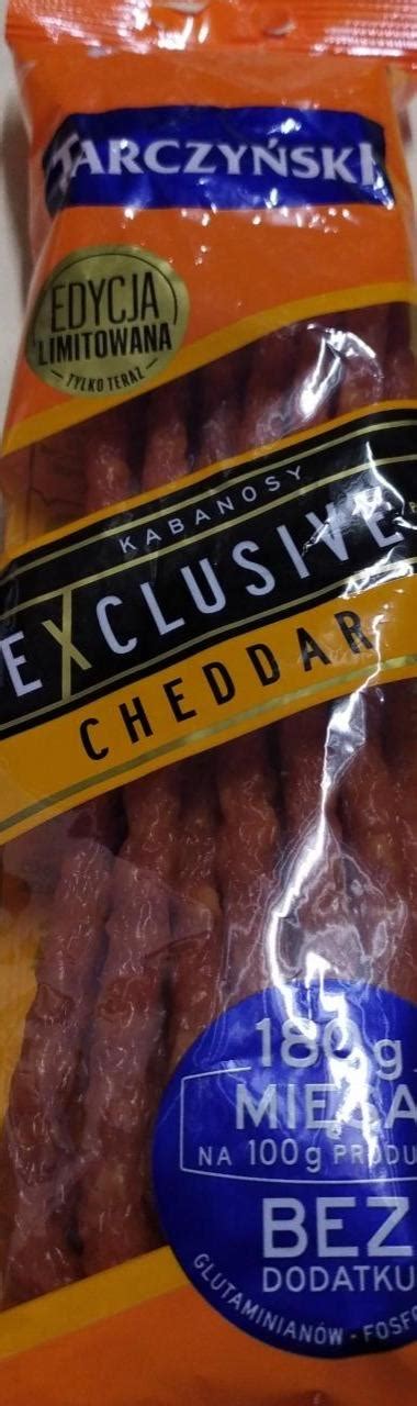 Kabanosy exclusive cheddar Tarczyński kalorie kJ i wartości odżywcze