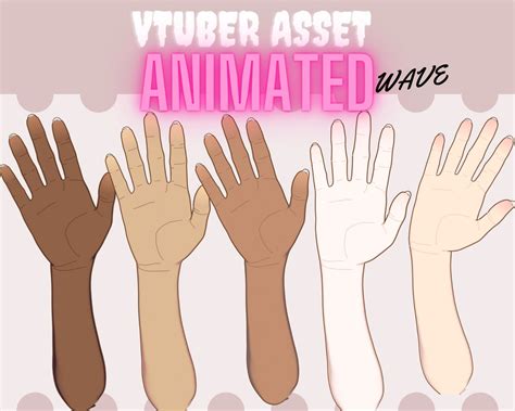 Animated Vtuber Asset Hands Wave Vtuber Hand Asset Vtuber Asset Hands Twitch Assettwitch Redeem