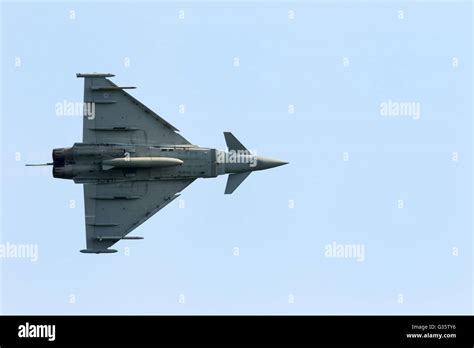 An Raf Eurofighter Typhoon Fgr4 Aircraft In Flight View From Below