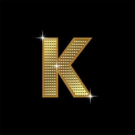 Premium Vector Golden Font Type Letter K