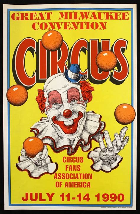 Vintage Circus Poster with Clowns