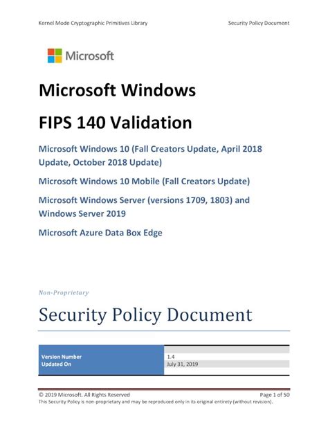 Pdf Microsoft Windows Fips Validation Nist This Security