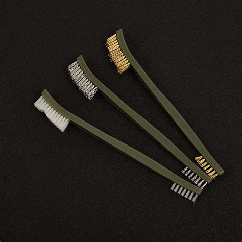 Hts 3pcs Wire Brush Set Steel Metal Brass Nylon Cleaning Polishing Rust