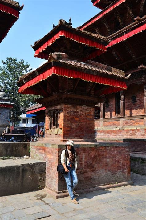 Travelers Thai Women Journey Travel Visit And Take Photo With Ancient