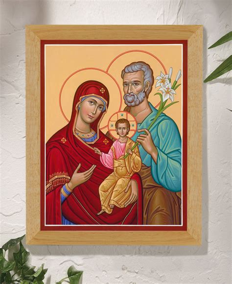 Hand Painted Original Icons of Christ: Holy Family Portrait Original ...