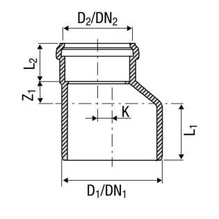 Tubo de transición enchufable Valsir Silere D135 110mm VS0226017