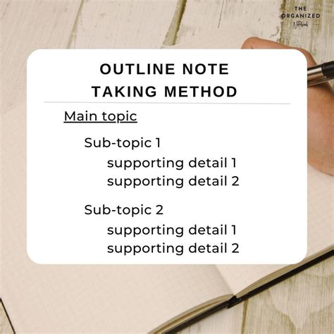 The Outline Note Taking Method Is A Simple Way To Organize Your Notes