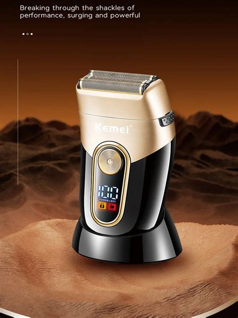 Kemei Km 3209 Professional Cordless Rotary Electric Shavers Lcd Digital