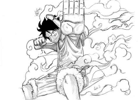 luffy gear second drawing by Heidelmeier17 on DeviantArt