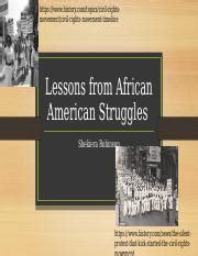 Lessons From African American Struggles For Civil Rights Course Hero