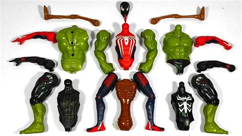 Avengers Toys Assemble Black Spider Vs Miles Morales Vs Venom Vs Hulk