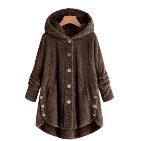 Manteau Missmao Peluche Bouton Pour Femme Hiver Caf Caf Cdiscount