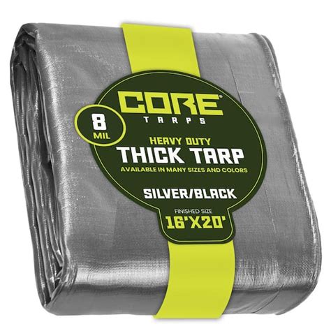 CORE TARPS 16 Ft X 20 Ft Silver Black 8 Mil Heavy Duty Polyethylene