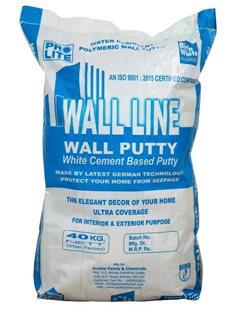 Kg Prolite Wall Putty White Cement Based At Rs Bag In Kolkata