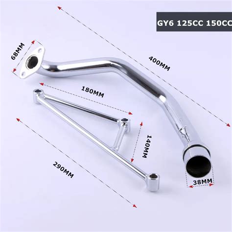 Scooter Exhaust Pipe Muffler Header With Mounting Bracket Set For GY6