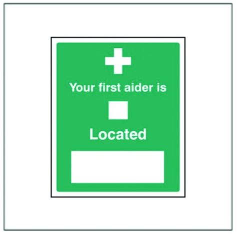 Standard Rigid Adhesive Signs Your First Aider Is Located Signs